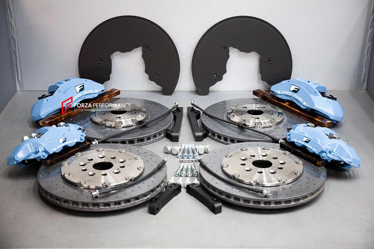 CARBON CERAMIC BIG BRAKE KIT for LEXUS LC500 2017+

Forza Performance Group offers various types of big brake kits, all types of aftermarket brake calipers, as well as genuine original brands of all types, such as AP Racing, Brembo, Akebono, AMG, M Performance, Audi, Porsche, Lamborghini, Toyota TRD, etc.

Material: Carbon Ceramic

Current set includes:

2x Authentic Brembo 6 pot Front Brake Calipers
2x Authentic Brembo 4 pot Rear Brake Calipers
2x Authentic Akebono Electronic Parking Brakes
2x Front Brake 