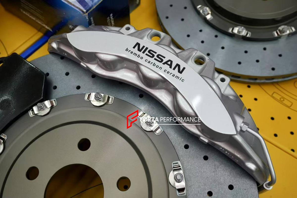 CARBON CERAMIC BIG BRAKE KIT for NISSAN GTR R35

Forza Performance Group offers various types of big brake kits, all types of aftermarket brake calipers, as well as genuine original brands of all types, such as AP Racing, Brembo, Akebono, AMG, M Performance, Audi, Porsche, Lamborghini, Toyota TRD, etc.

Material: Carbon Ceramic

Current set includes:

2x Authentic Brembo 6 Pot Front Brake Calipers

2x Authentic Brembo 4 pot Rear Brake Calipers
2x Electronic Parking Brakes
2x Front Brake Discs 410 mm
2x Rear