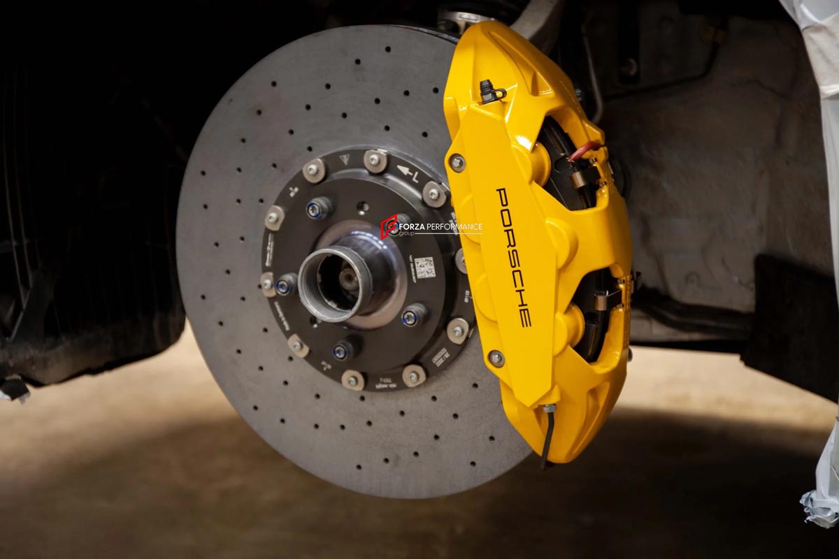 CARBON CERAMIC BIG BRAKE KIT for PORSCHE 911 992.1 TURBO S 2020+

Forza Performance Group offers various types of big brake kits, all types of aftermarket brake calipers, as well as genuine original brands of all types, such as AP Racing, Brembo, Akebono, AMG, M Performance, Audi, Porsche, Lamborghini, Toyota TRD, etc.

Material: Carbon Ceramic

Current set includes:

2x Genuine Porshce Turbo S 10 Pot Front Brake Calipers
2x Genuine Porshce Turbo S 4 pot Rear Brake Calipers
2x Front Brake Discs 420 mm

2x R