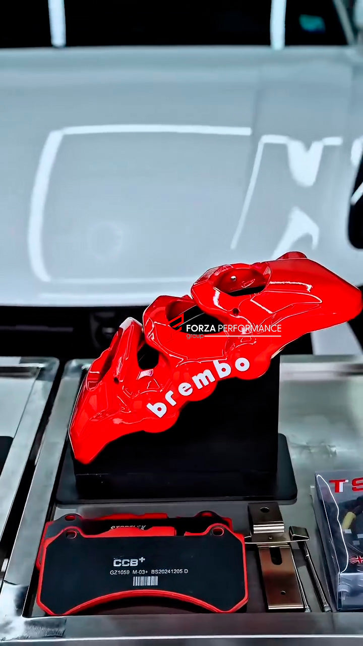 CARBON CERAMIC BIG BRAKE KIT for PORSCHE MACAN 2021 - 2024

Forza Performance Group offers various types of big brake kits, all types of aftermarket brake calipers, as well as genuine original brands of all types, such as AP Racing, Brembo, Akebono, AMG, M Performance, Audi, Porsche, Lamborghini, Toyota TRD, etc.

Material: Carbon Ceramic

Current set includes:

2x Authentic Brembo BM6 6 Pot Front Brake Calipers

2x Front Brake Discs 380 mm

2x Brake Caliper Adapters
2x Brake Pads

PLEASE INCLUDE YOUR VIN, 