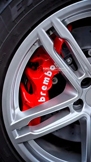 CARBON CERAMIC BIG BRAKE KIT for PORSCHE MACAN 2021 - 2024

Forza Performance Group offers various types of big brake kits, all types of aftermarket brake calipers, as well as genuine original brands of all types, such as AP Racing, Brembo, Akebono, AMG, M Performance, Audi, Porsche, Lamborghini, Toyota TRD, etc.

Material: Carbon Ceramic

Current set includes:

2x Authentic Brembo BM6 6 Pot Front Brake Calipers

2x Front Brake Discs 380 mm

2x Brake Caliper Adapters
2x Brake Pads

PLEASE INCLUDE YOUR VIN, 