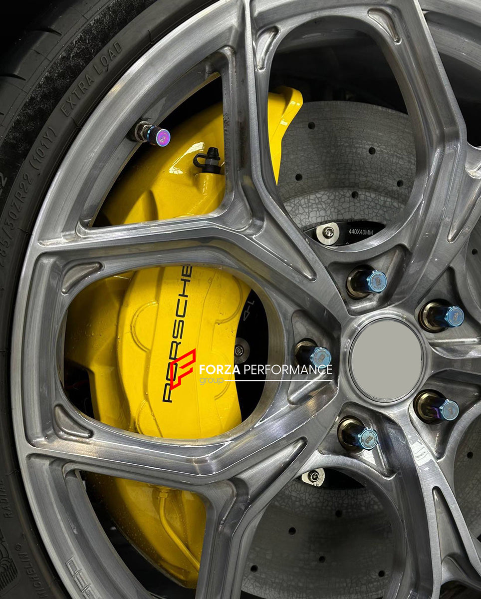 CARBON CERAMIC BIG BRAKE KIT for PORSCHE PANAMERA 971 2017 - 2024

Forza Performance Group offers various types of big brake kits, all types of aftermarket brake calipers, as well as genuine original brands of all types, such as AP Racing, Brembo, Akebono, AMG, M Performance, Audi, Porsche, Lamborghini, Toyota TRD, etc.

Material: Carbon Ceramic

Current set includes:

2x Authentic Akebono OEM 10 pot Front Brake Calipers

2x Front Brake Discs 440 mm

2x Brake Caliper Adapters
2x Brake Pads

PLEASE INCLUDE Y