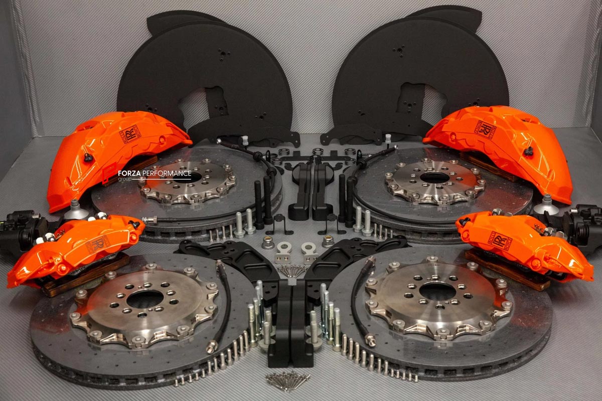 CARBON CERAMIC BIG BRAKE KIT for ROLLS-ROYCE CULLINAN 2018 - 2024

Forza Performance Group offers various types of big brake kits, all types of aftermarket brake calipers, as well as genuine original brands of all types, such as AP Racing, Brembo, Akebono, AMG, M Performance, Audi, Porsche, Lamborghini, Toyota TRD, etc.

Material: Carbon Ceramic

Current set includes:

2x Authentic Akebono 10 Pot Front Brake Calipers

2x Authentic Brembo 4 pot Rear Brake Calipers
2x Front Brake Discs 440 mm
2x Rear Brake Di