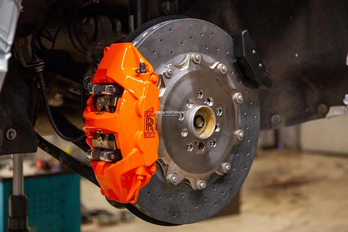 CARBON CERAMIC BIG BRAKE KIT for ROLLS-ROYCE CULLINAN 2018 - 2024

Forza Performance Group offers various types of big brake kits, all types of aftermarket brake calipers, as well as genuine original brands of all types, such as AP Racing, Brembo, Akebono, AMG, M Performance, Audi, Porsche, Lamborghini, Toyota TRD, etc.

Material: Carbon Ceramic

Current set includes:

2x Authentic Akebono 10 Pot Front Brake Calipers

2x Authentic Brembo 4 pot Rear Brake Calipers
2x Front Brake Discs 440 mm
2x Rear Brake Di