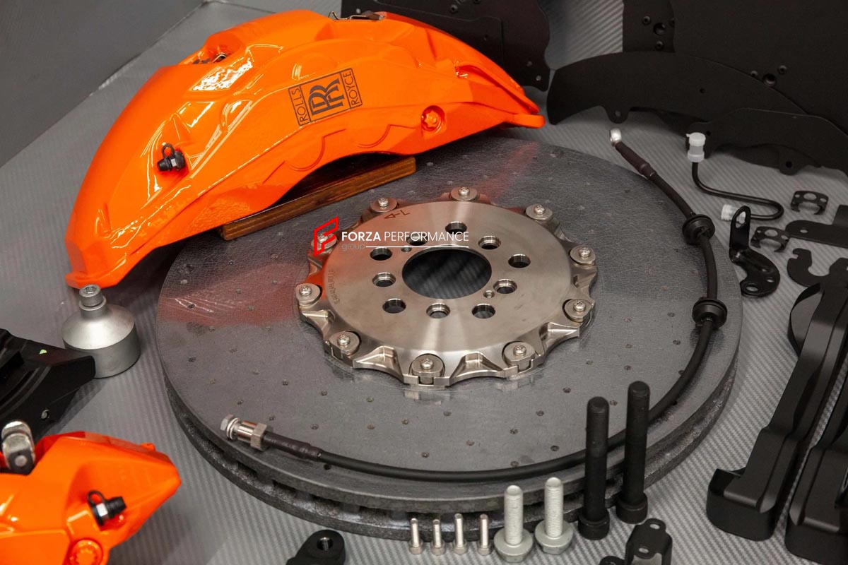 CARBON CERAMIC BIG BRAKE KIT for ROLLS-ROYCE CULLINAN 2018 - 2024

Forza Performance Group offers various types of big brake kits, all types of aftermarket brake calipers, as well as genuine original brands of all types, such as AP Racing, Brembo, Akebono, AMG, M Performance, Audi, Porsche, Lamborghini, Toyota TRD, etc.

Material: Carbon Ceramic

Current set includes:

2x Authentic Akebono 10 Pot Front Brake Calipers

2x Authentic Brembo 4 pot Rear Brake Calipers
2x Front Brake Discs 440 mm
2x Rear Brake Di