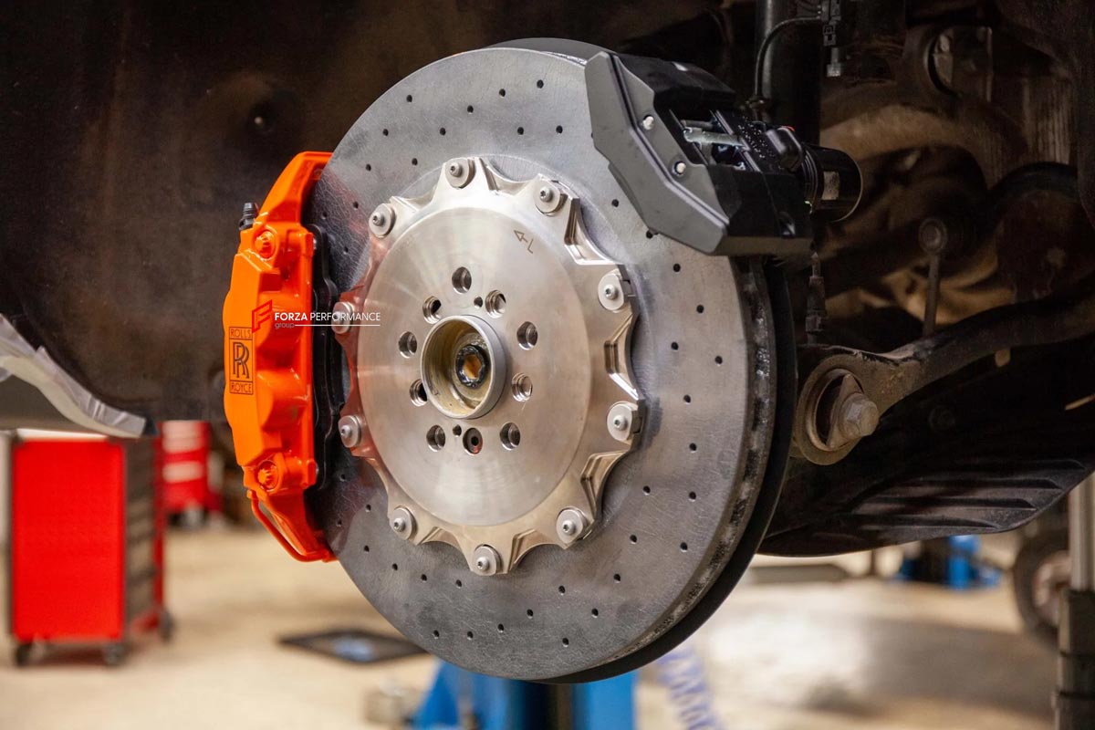CARBON CERAMIC BIG BRAKE KIT for ROLLS-ROYCE CULLINAN 2018 - 2024

Forza Performance Group offers various types of big brake kits, all types of aftermarket brake calipers, as well as genuine original brands of all types, such as AP Racing, Brembo, Akebono, AMG, M Performance, Audi, Porsche, Lamborghini, Toyota TRD, etc.

Material: Carbon Ceramic

Current set includes:

2x Authentic Akebono 10 Pot Front Brake Calipers

2x Authentic Brembo 4 pot Rear Brake Calipers
2x Front Brake Discs 440 mm
2x Rear Brake Di