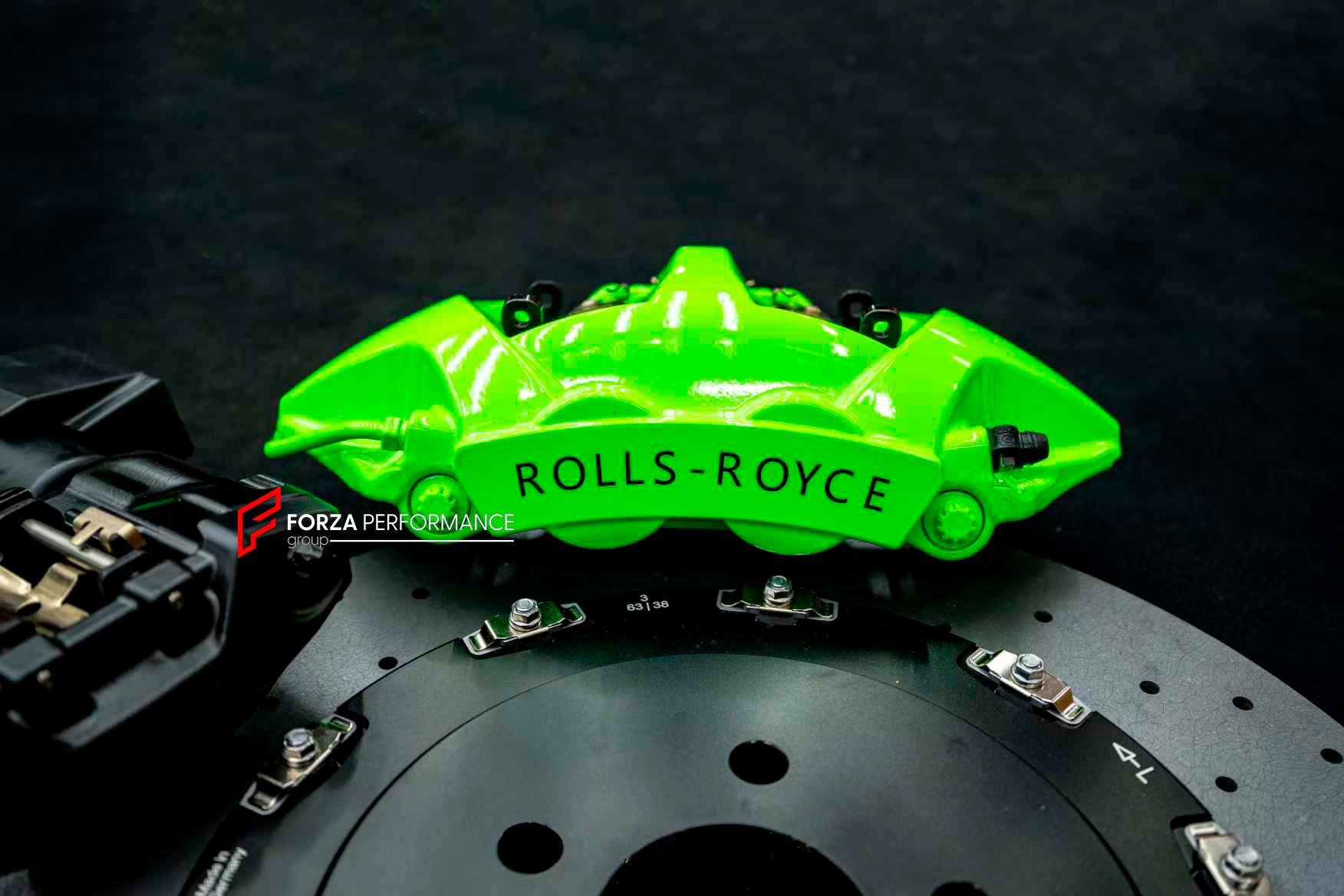 CARBON CERAMIC BIG BRAKE KIT for ROLLS-ROYCE CULLINAN 2018 - 2024

Forza Performance Group offers various types of big brake kits, all types of aftermarket brake calipers, as well as genuine original brands of all types, such as AP Racing, Brembo, Akebono, AMG, M Performance, Audi, Porsche, Lamborghini, Toyota TRD, etc.

Material: Carbon Ceramic

Current set includes:

2x Authentic Akebono 10 Pot Front Brake Calipers

2x Authentic Brembo 4 pot Rear Brake Calipers
2x Front Brake Discs 440 mm
2x Rear Brake Di