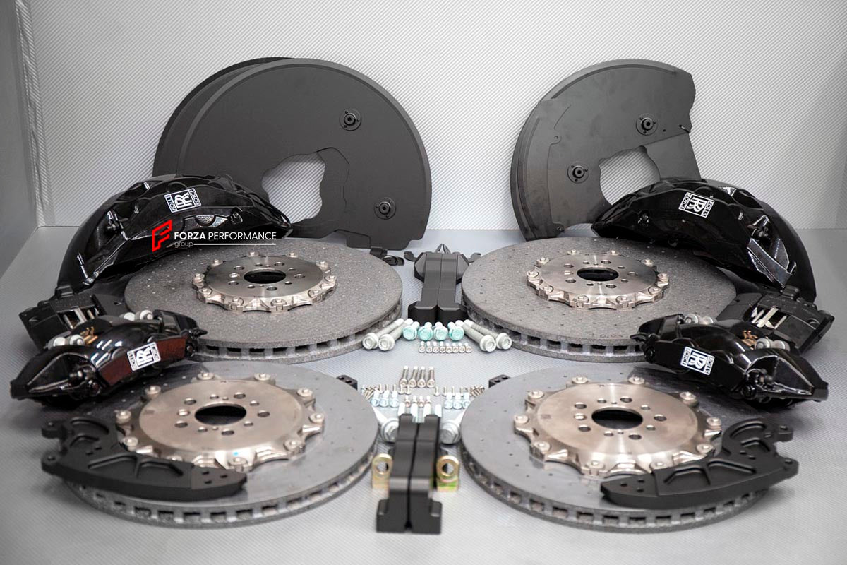 CARBON CERAMIC BIG BRAKE KIT for ROLLS-ROYCE PHANTOM 2017+

Forza Performance Group offers various types of big brake kits, all types of aftermarket brake calipers, as well as genuine original brands of all types, such as AP Racing, Brembo, Akebono, AMG, M Performance, Audi, Porsche, Lamborghini, Toyota TRD, etc.

Material: Carbon Ceramic

Current set includes:
2x Authentic Akebono 10 Pot Front Brake Calipers
2x 4 pot Rear Brake Calipers
2x Front Brake Discs 440 mm
2x Rear Brake Discs 410 mm
2x Brake Calipe