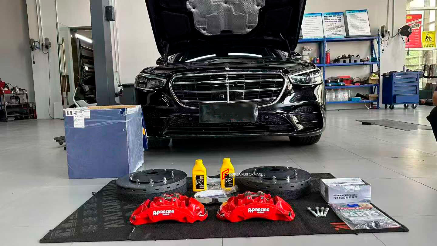 We manufacture premium quality carbon ceramic brakes discs rotors for MERCEDES BENZ S-CLASS S580 W223 2020+ in any size

Specification:

Authentic APRacing CP9571 6&nbsp;Pot Front Brake Calipers
Front disc: 410 mm, thickness 36 mm

Material: Carbon Ceramic ( C / SiC) rings, Aluminium hat / bell

Includes: Carbon ceramic brake disсs / rotors, brake pads, brackets for calipers, hoses.

BRAKE DISCS ROTORS CAN BE MADE FOR YOUR CAR IN ANY SIZE AND UPGRADED FROM IRON / STEEL DISCS TO CARBON CERAMIC

PLEASE INCLUD