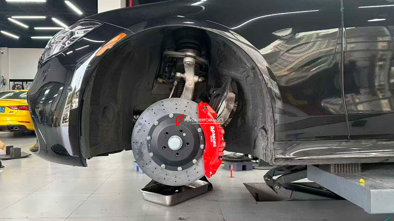 We manufacture premium quality carbon ceramic brakes discs rotors for MERCEDES BENZ S-CLASS S580 W223 2020+ in any size

Specification:

Authentic APRacing CP9571 6&nbsp;Pot Front Brake Calipers
Front disc: 410 mm, thickness 36 mm

Material: Carbon Ceramic ( C / SiC) rings, Aluminium hat / bell

Includes: Carbon ceramic brake disсs / rotors, brake pads, brackets for calipers, hoses.

BRAKE DISCS ROTORS CAN BE MADE FOR YOUR CAR IN ANY SIZE AND UPGRADED FROM IRON / STEEL DISCS TO CARBON CERAMIC

PLEASE INCLUD