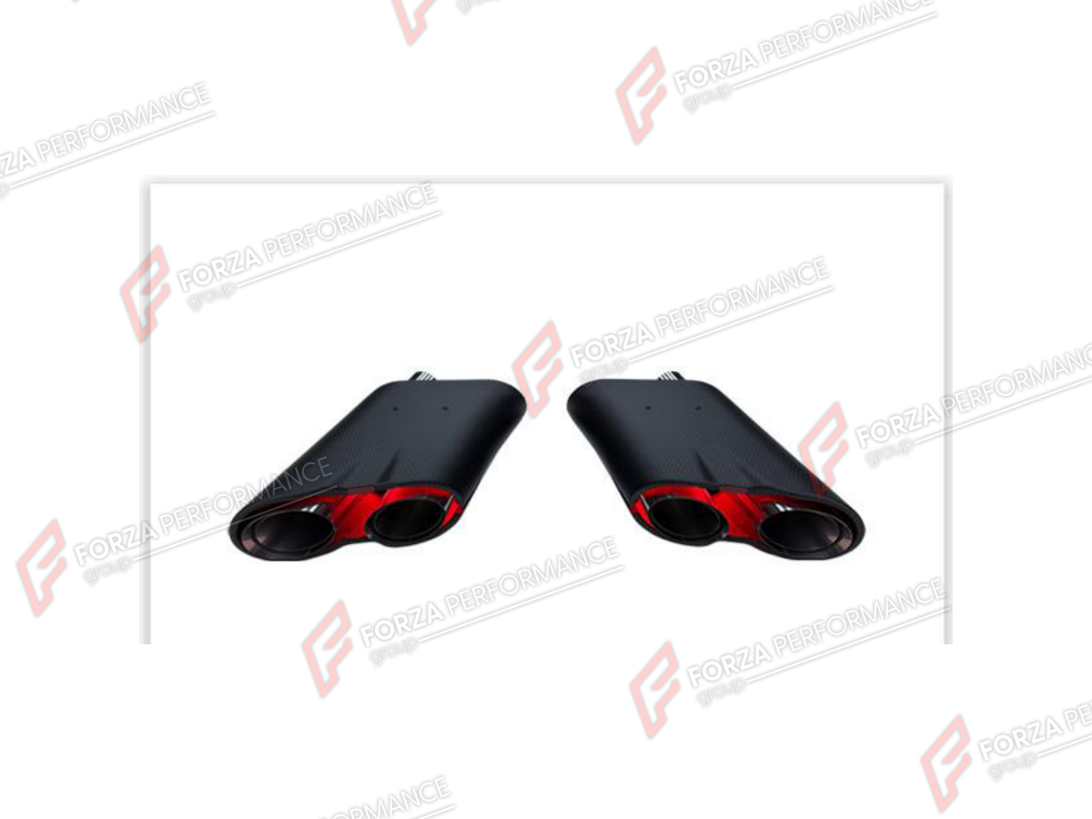 CARBON EXHAUST TIPS for MERCEDES-BENZ G-CLASS W464 W465 2018+ FORZA PERFORMANCE custom fit G900 Style

Set includes:
Exhaust Tips

Material: Carbon

NOTE: Professional installation is required.