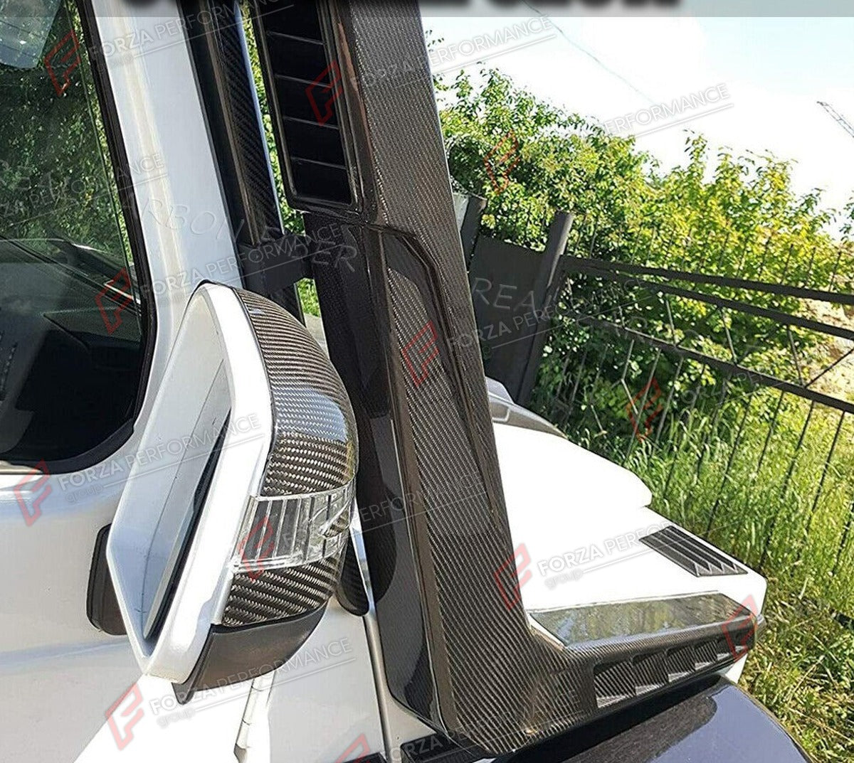 CARBON FIBER AIR INTAKE SNORKELS for MERCEDES BENZ G CLASS W463 G500 G550 G55 G63 G65 2004 - 2018 FORZA PERFORMANCE Custom Fit
Set includes:

Air Intake Snorkels
Material: Carbon Fiber

NOTE: Professional installation is required.

Why “Contact Us for Pricing”?
We don’t display fixed prices because our goal is to offer you the most competitive deal possible. Product costs often decrease over time, and by requesting a quote, you’ll receive our most up-to-date price on market.

SECURED PAYMENT METHODS
PayPal 