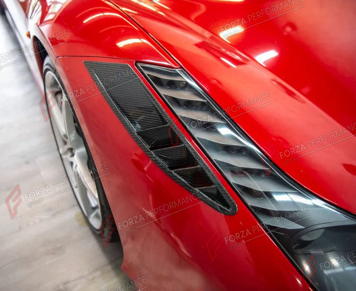 CARBON FIBER AIR VENT COVERS for FERRARI 458 COUPE 2011 - 2013 FORZA PERFORMANCE Custom Fit
Set includes:

Air Vent Covers
Material: Carbon Fiber

NOTE: Professional installation is required.

Why “Contact Us for Pricing”?
We don’t display fixed prices because our goal is to offer you the most competitive deal possible. Product costs often decrease over time, and by requesting a quote, you’ll receive our most up-to-date price on market.

SECURED PAYMENT METHODS
PayPal (+4.4% fee)
Visa / Mastercard / America