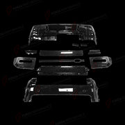 CARBON FIBER BODY KIT for LAND ROVER DEFENDER 90 110 130 L663 2020+
Set includes:

Front Grille Trim
Front Bumper
Front Bumper Under Grille
Front Bumper Fog Light Covers
Rear Bumper Brackets
Rear Tow Cover Plate
Rear Bumper
Material: Carbon Fiber

NOTE: Professional installation is required.