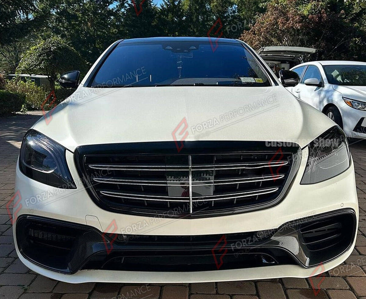 CARBON FIBER BODY KIT for MERCEDES BENZ S CLASS W222 S63 S65 2017 - 2018 FORZA PERFORMANCE Custom Fit
Set includes:

Front Bumper Air Intake Trim
Rear Diffuser
Side Skirts
Material: Carbon Fiber

NOTE: Professional installation is required.

Why “Contact Us for Pricing”?
We don’t display fixed prices because our goal is to offer you the most competitive deal possible. Product costs often decrease over time, and by requesting a quote, you’ll receive our most up-to-date price on market.

SECURED PAYMENT METHO