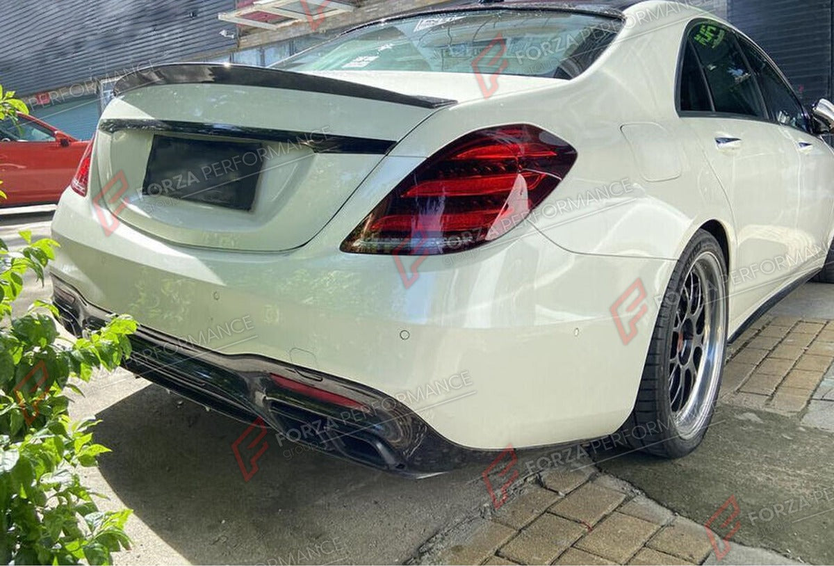 CARBON FIBER BODY KIT for MERCEDES BENZ S CLASS W222 S63 S65 2017 - 2018 FORZA PERFORMANCE Custom Fit
Set includes:

Front Bumper Air Intake Trim
Rear Diffuser
Side Skirts
Material: Carbon Fiber

NOTE: Professional installation is required.

Why “Contact Us for Pricing”?
We don’t display fixed prices because our goal is to offer you the most competitive deal possible. Product costs often decrease over time, and by requesting a quote, you’ll receive our most up-to-date price on market.

SECURED PAYMENT METHO