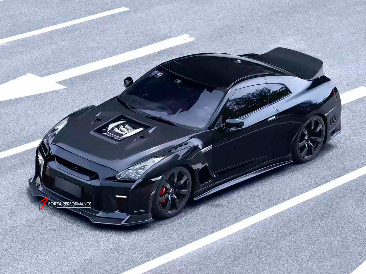 CARBON BODY KIT for NISSAN GT-R R35 2008-2016

Set includes:

Front Lip
Front Bumper
Hood
Side Fenders
Side Skirts
Trunk
Rear Bumper
Rear Diffuser

Material: Carbon