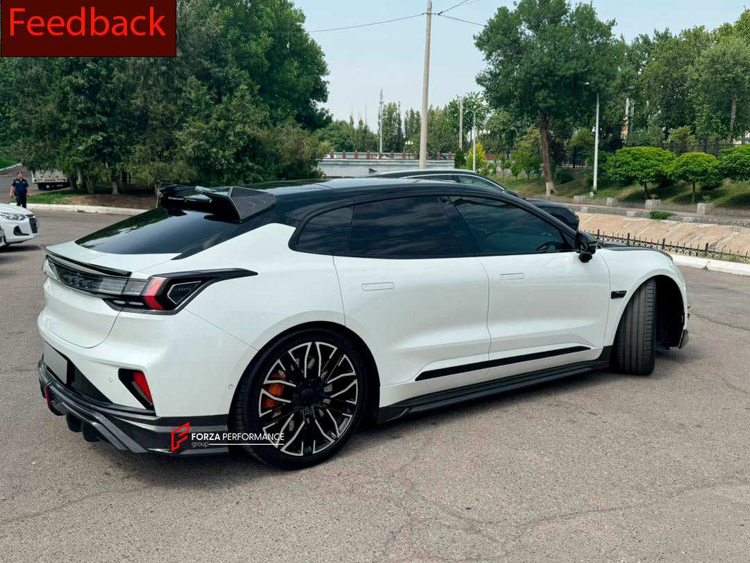 CARBON FIBER BODY KIT FOR ZEEKR 001 FACELIFT 2024+

Set includes:

Front Lip
Front Bumper Canards
Hood Bonnet
Side Skirts
Rear Diffuser
Rear Spoiler

Material: Carbon Fiber

NOTE: Professional installation is required
