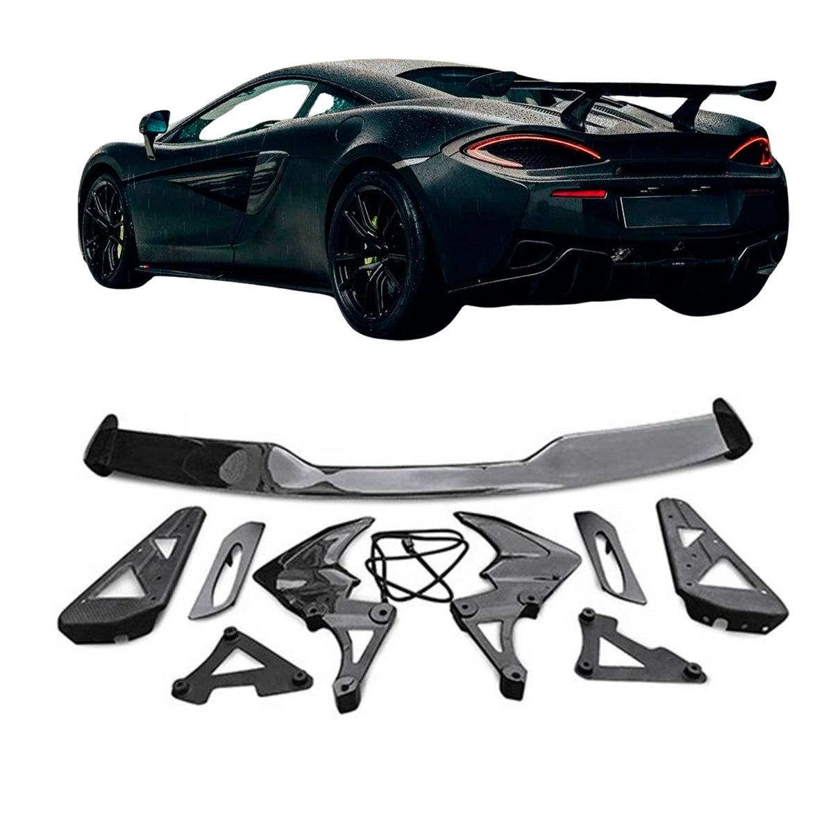 CARBON REAR WING SPOILER for MCLAREN 540C 570S 570GT