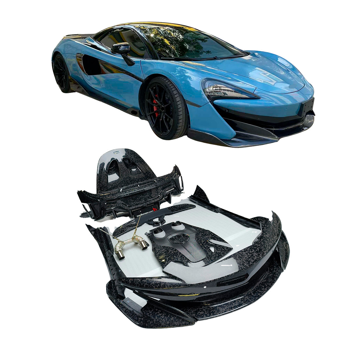 CONVERSION UPGRADE FORGED CARBON BODY KIT for MCLAREN 570S 540C upgrade to 600LT