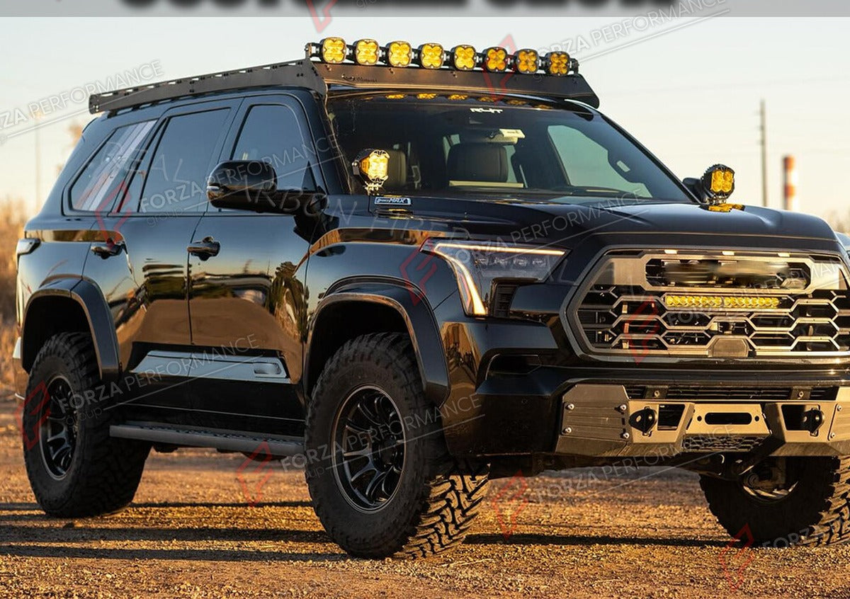CARBON FIBER FENDER FLARES for TOYOTA SEQUOIA EXTRA WIDE 2023+ FORZA PERFORMANCE Custom Fit
Set includes:

Fender Flares
Material: Carbon Fiber

NOTE: Professional installation is required.

Why “Contact Us for Pricing”?
We don’t display fixed prices because our goal is to offer you the most competitive deal possible. Product costs often decrease over time, and by requesting a quote, you’ll receive our most up-to-date price on market.

SECURED PAYMENT METHODS
PayPal (+4.4% fee)
Visa / Mastercard / American 
