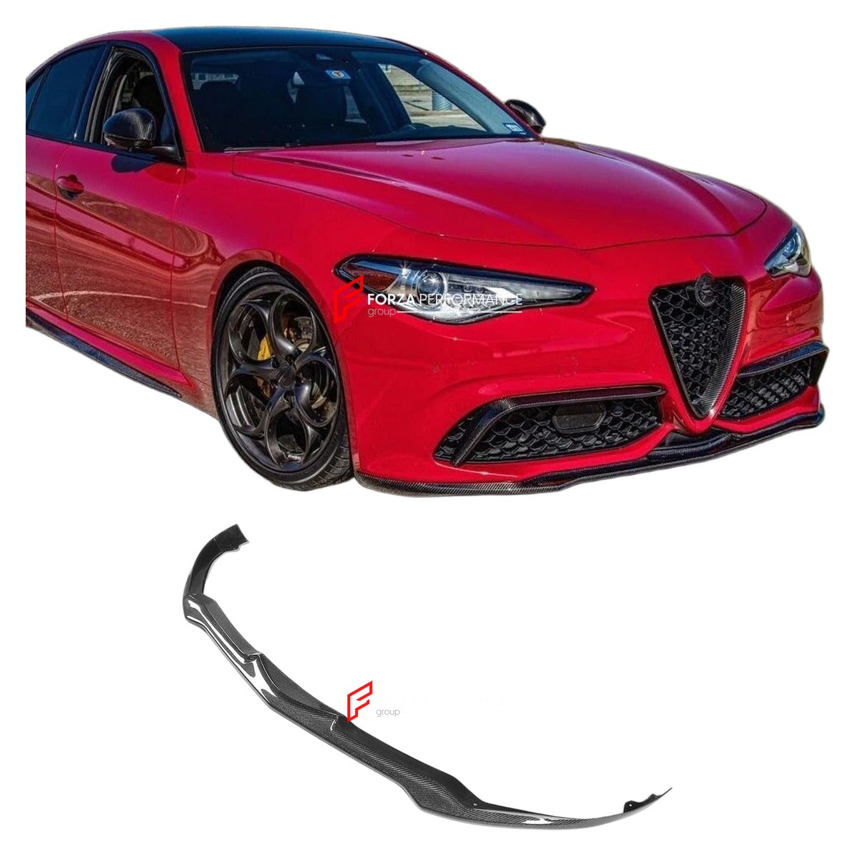 CARBON FIBER FRONT LIP for ALFA ROMEO GIULIA TI SPORT 2016 - 2022 FORZA PERFORMANCE Custom Fit
Set includes:

Front Lip
Material: Carbon Fiber

NOTE: Professional installation is required.

Why “Contact Us for Pricing”?
We don’t display fixed prices because our goal is to offer you the most competitive deal possible. Product costs often decrease over time, and by requesting a quote, you’ll receive our most up-to-date price on market.

SECURED PAYMENT METHODS
PayPal (+4.4% fee)
Visa / Mastercard / American E
