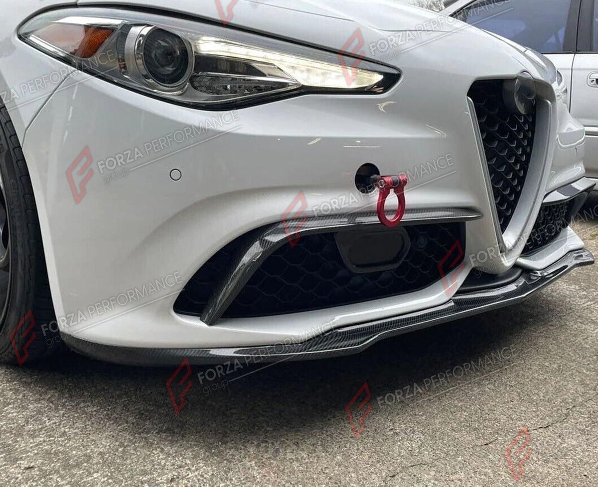 CARBON FIBER FRONT LIP for ALFA ROMEO GIULIA TI SPORT 2016 - 2022 FORZA PERFORMANCE Custom Fit
Set includes:

Front Lip
Material: Carbon Fiber

NOTE: Professional installation is required.

Why “Contact Us for Pricing”?
We don’t display fixed prices because our goal is to offer you the most competitive deal possible. Product costs often decrease over time, and by requesting a quote, you’ll receive our most up-to-date price on market.

SECURED PAYMENT METHODS
PayPal (+4.4% fee)
Visa / Mastercard / American E