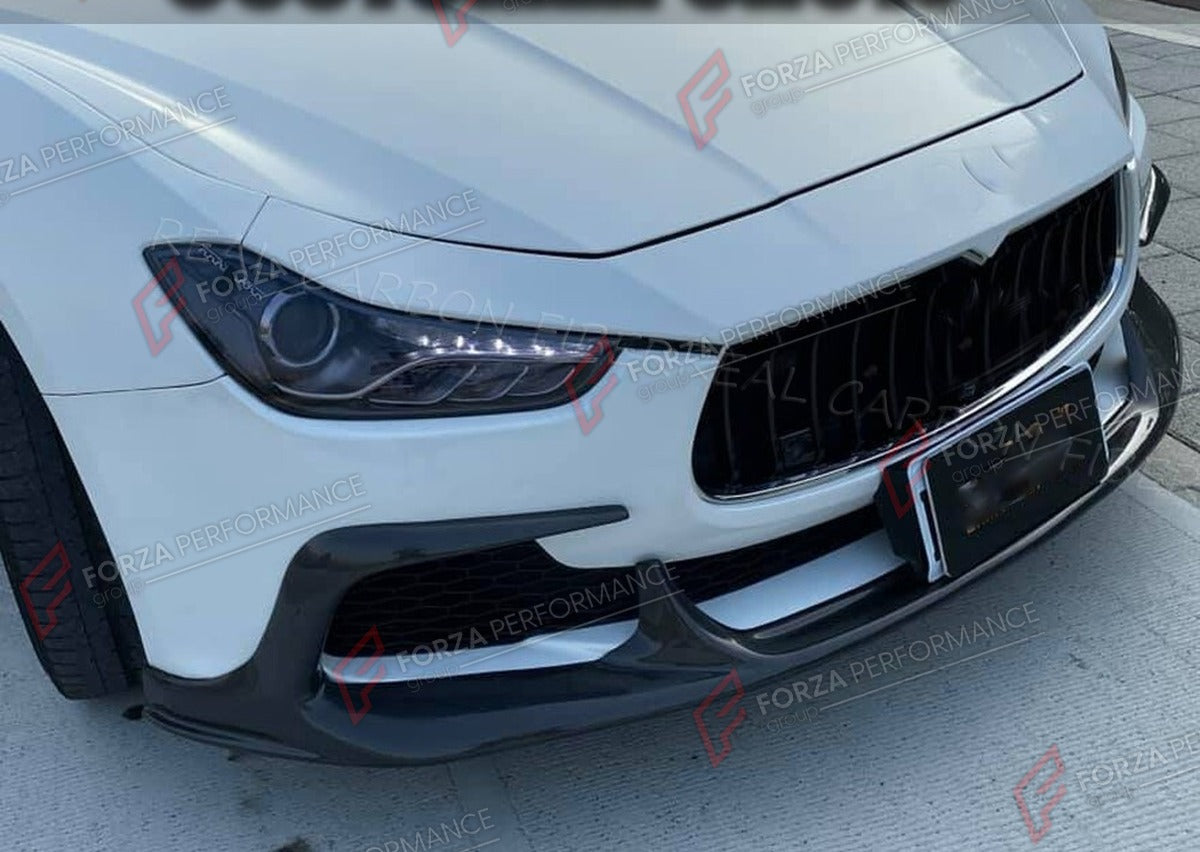 CARBON FIBER FRONT LIP for MASERATI GHIBLI S Q4 SEDAN 2014 - 2017 FORZA PERFORMANCE Custom Fit
Set includes:

Front Lip
Material: Carbon Fiber

NOTE: Professional installation is required.

Why “Contact Us for Pricing”?
We don’t display fixed prices because our goal is to offer you the most competitive deal possible. Product costs often decrease over time, and by requesting a quote, you’ll receive our most up-to-date price on market.

SECURED PAYMENT METHODS
PayPal (+4.4% fee)
Visa / Mastercard / American E