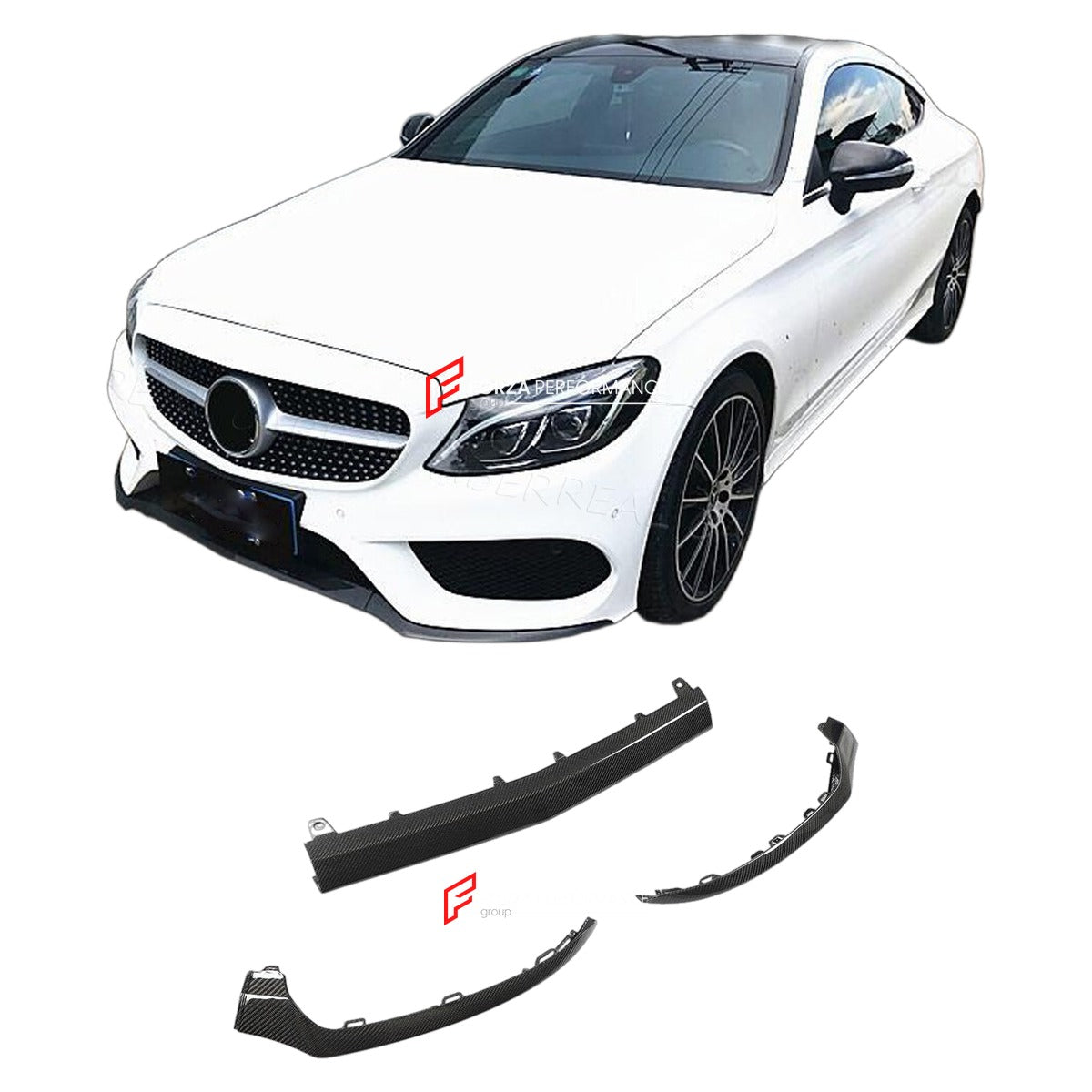 CARBON FIBER FRONT LIP for MERCEDES BENZ C CLASS W205 C200 C300 C43 2015 - 2017 FORZA PERFORMANCE Custom Fit
Set includes:

Front Lip
Material: Carbon Fiber

NOTE: Professional installation is required.

Why “Contact Us for Pricing”?
We don’t display fixed prices because our goal is to offer you the most competitive deal possible. Product costs often decrease over time, and by requesting a quote, you’ll receive our most up-to-date price on market.

SECURED PAYMENT METHODS
PayPal (+4.4% fee)
Visa / Mastercar