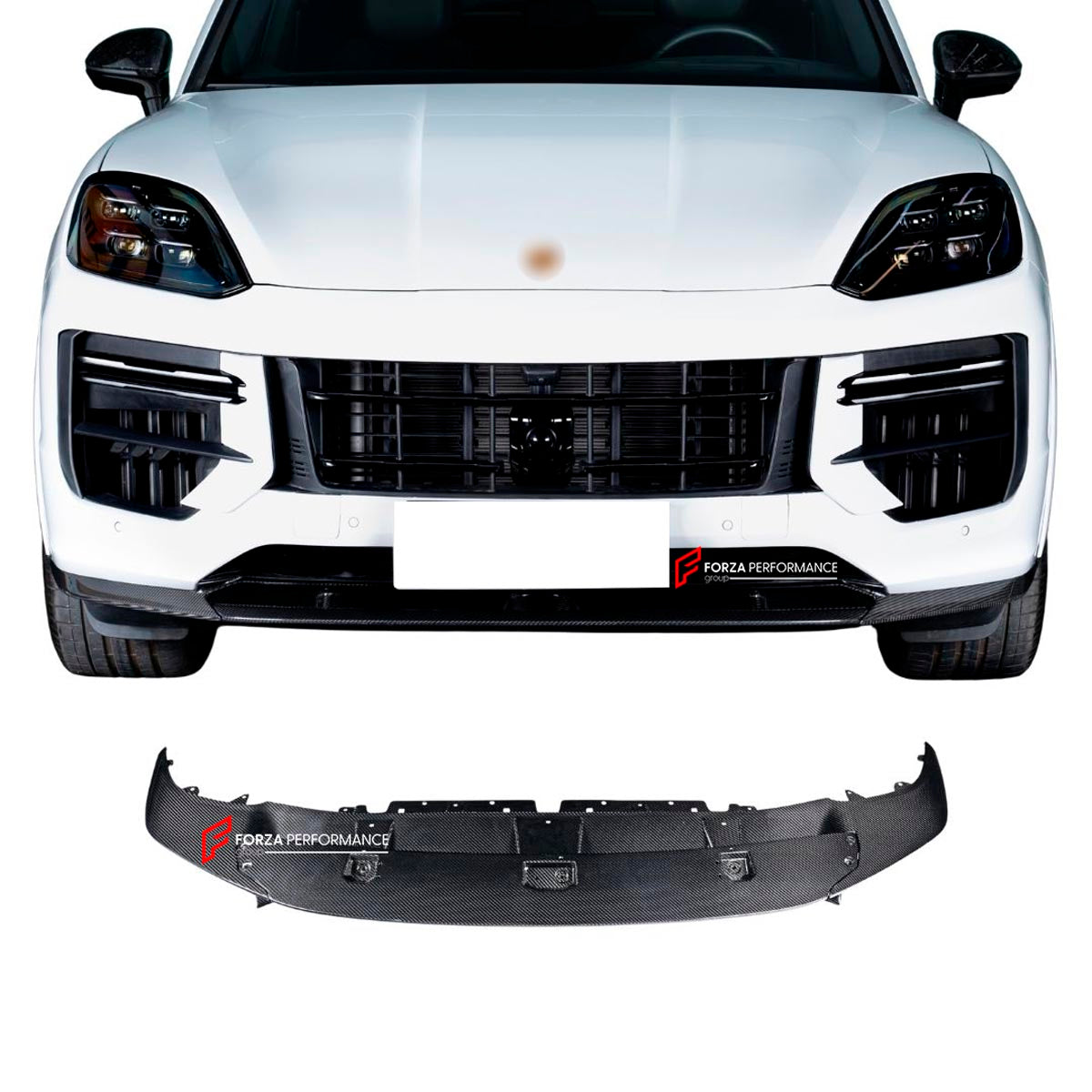 CARBON FIBER FRONT LIP for PORSCHE CAYENNE E3 9Y 2023+ Forza Performance Custom fit
Set includes:

Front Lip
Material: Carbon Fiber

NOTE: Professional installation is required.