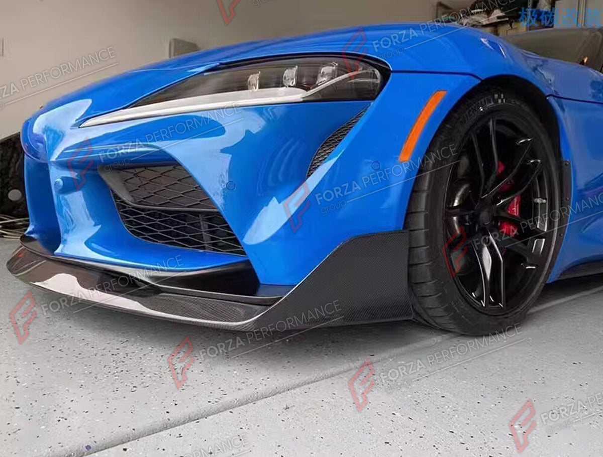 CARBON FIBER FRONT LIP for TOYOTA SUPRA GR A90 MK5 COUPE 2019 - 2024 FORZA PERFORMANCE Custom Fit
Set includes:

Front Lip
Material: Carbon Fiber

NOTE: Professional installation is required.

Why “Contact Us for Pricing”?
We don’t display fixed prices because our goal is to offer you the most competitive deal possible. Product costs often decrease over time, and by requesting a quote, you’ll receive our most up-to-date price on market.

SECURED PAYMENT METHODS
PayPal (+4.4% fee)
Visa / Mastercard / America