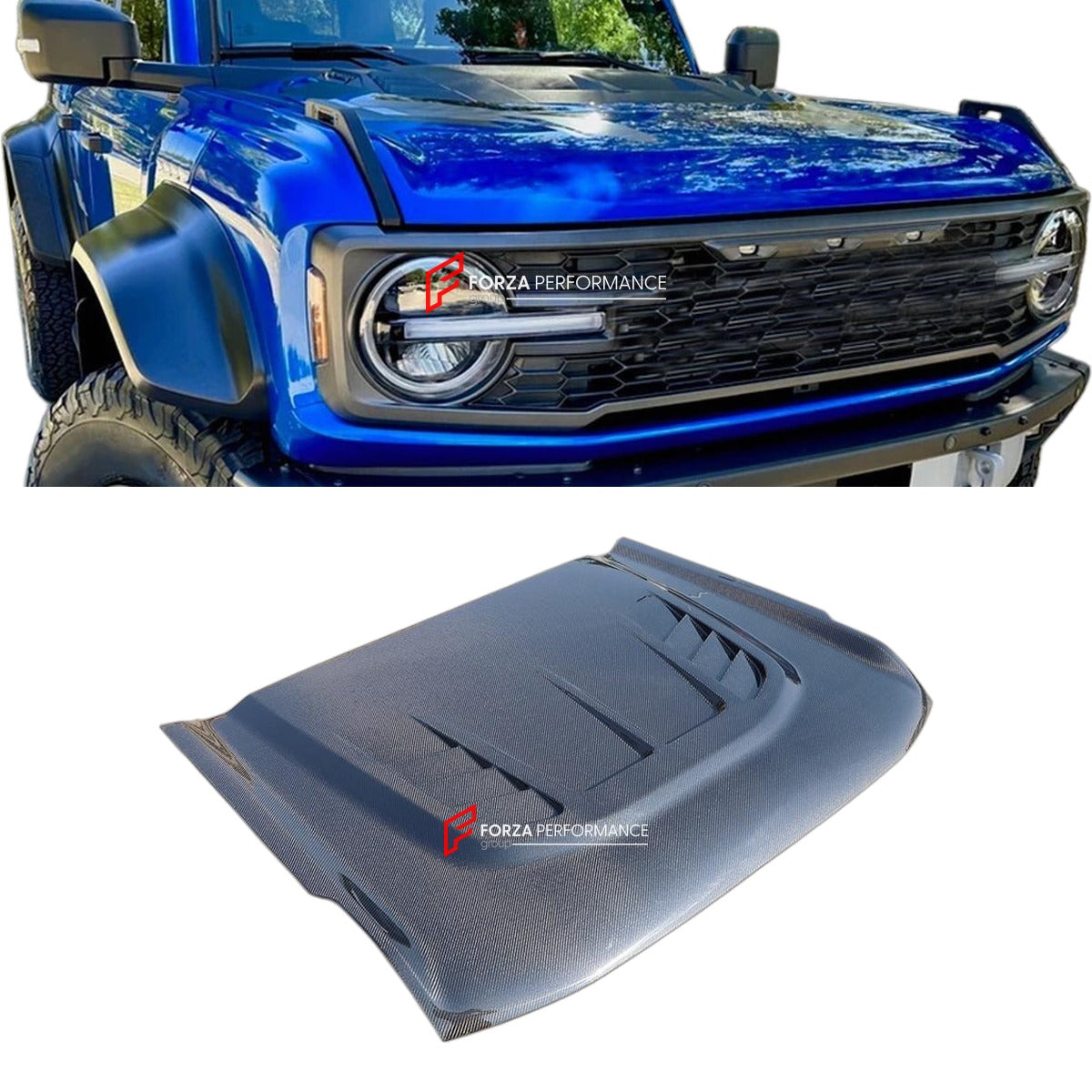 CARBON FIBER HOOD BONNET for FORD BRONCO 2021 - 2023 FORZA PERFORMANCE Custom Fit
Set includes:

Hood Bonnet
Material: Carbon Fiber

NOTE: Professional installation is required.

Why “Contact Us for Pricing”?
We don’t display fixed prices because our goal is to offer you the most competitive deal possible. Product costs often decrease over time, and by requesting a quote, you’ll receive our most up-to-date price on market.

SECURED PAYMENT METHODS
PayPal (+4.4% fee)
Visa / Mastercard / American Express (thr