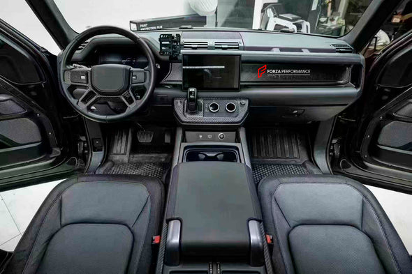 DRY CARBON FIBER INTERIOR TRIM KIT COVERS for LAND ROVER DEFENDER L663 2020+
Set includes:
Steering wheel trim cover
Door handle trim covers (3pcs)
Сenter dashboard covers ( We have for LHD and RHD)
Center console trim cover
Material:Carbon Fiber
Note: Professional installation is required
dry carbon fiber interior trim kit, Land Rover Defender L663 interior trim, 2020+ Defender carbon fiber covers, premium carbon fiber trim kit, Land Rover Defender interior upgrade, rugged carbon fiber trim, Defender L663 
