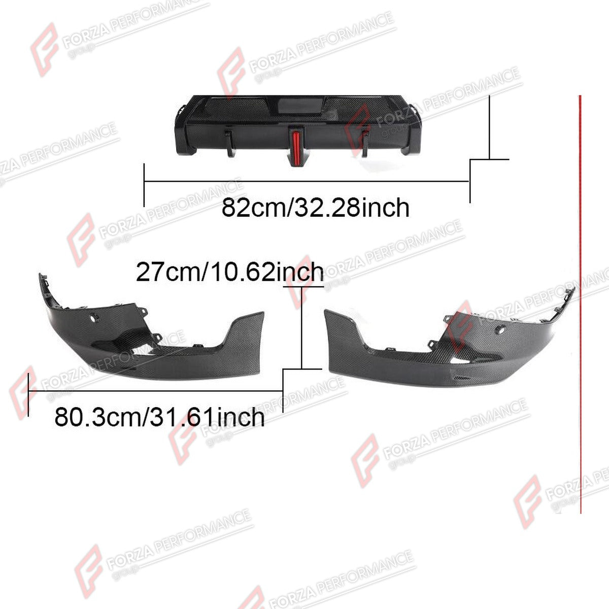 CARBON FIBER REAR DIFFUSER for BMW 2 SERIES G42 230I 220I M240I 2022+ FORZA PERFORMANCE Custom Fit
Set includes:

Rear Diffuser
Rear Canards
LED Brake Light
Material: Carbon Fiber

NOTE: Professional installation is required.

Why “Contact Us for Pricing”?
We don’t display fixed prices because our goal is to offer you the most competitive deal possible. Product costs often decrease over time, and by requesting a quote, you’ll receive our most up-to-date price on market.

SECURED PAYMENT METHODS
PayPal (+4.4