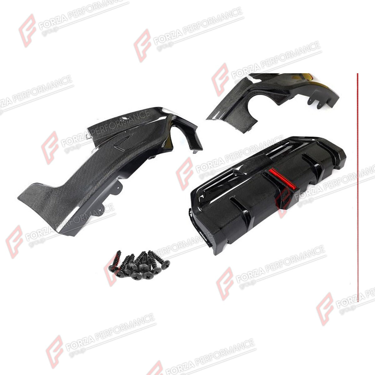 CARBON FIBER REAR DIFFUSER for BMW 2 SERIES G42 230I 220I M240I 2022+ FORZA PERFORMANCE Custom Fit
Set includes:

Rear Diffuser
Rear Canards
LED Brake Light
Material: Carbon Fiber

NOTE: Professional installation is required.

Why “Contact Us for Pricing”?
We don’t display fixed prices because our goal is to offer you the most competitive deal possible. Product costs often decrease over time, and by requesting a quote, you’ll receive our most up-to-date price on market.

SECURED PAYMENT METHODS
PayPal (+4.4