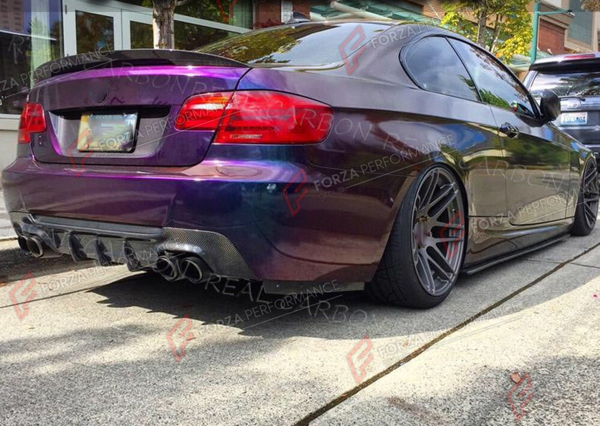 CARBON FIBER REAR DIFFUSER for BMW 3 SERIES E92 E93 335I M SPORT 2007 - 2013 FORZA PERFORMANCE Custom Fit
Set includes:

Rear Diffuser
Material: Carbon Fiber

NOTE: Professional installation is required.

Why “Contact Us for Pricing”?
We don’t display fixed prices because our goal is to offer you the most competitive deal possible. Product costs often decrease over time, and by requesting a quote, you’ll receive our most up-to-date price on market.

SECURED PAYMENT METHODS
PayPal (+4.4% fee)
Visa / Masterca