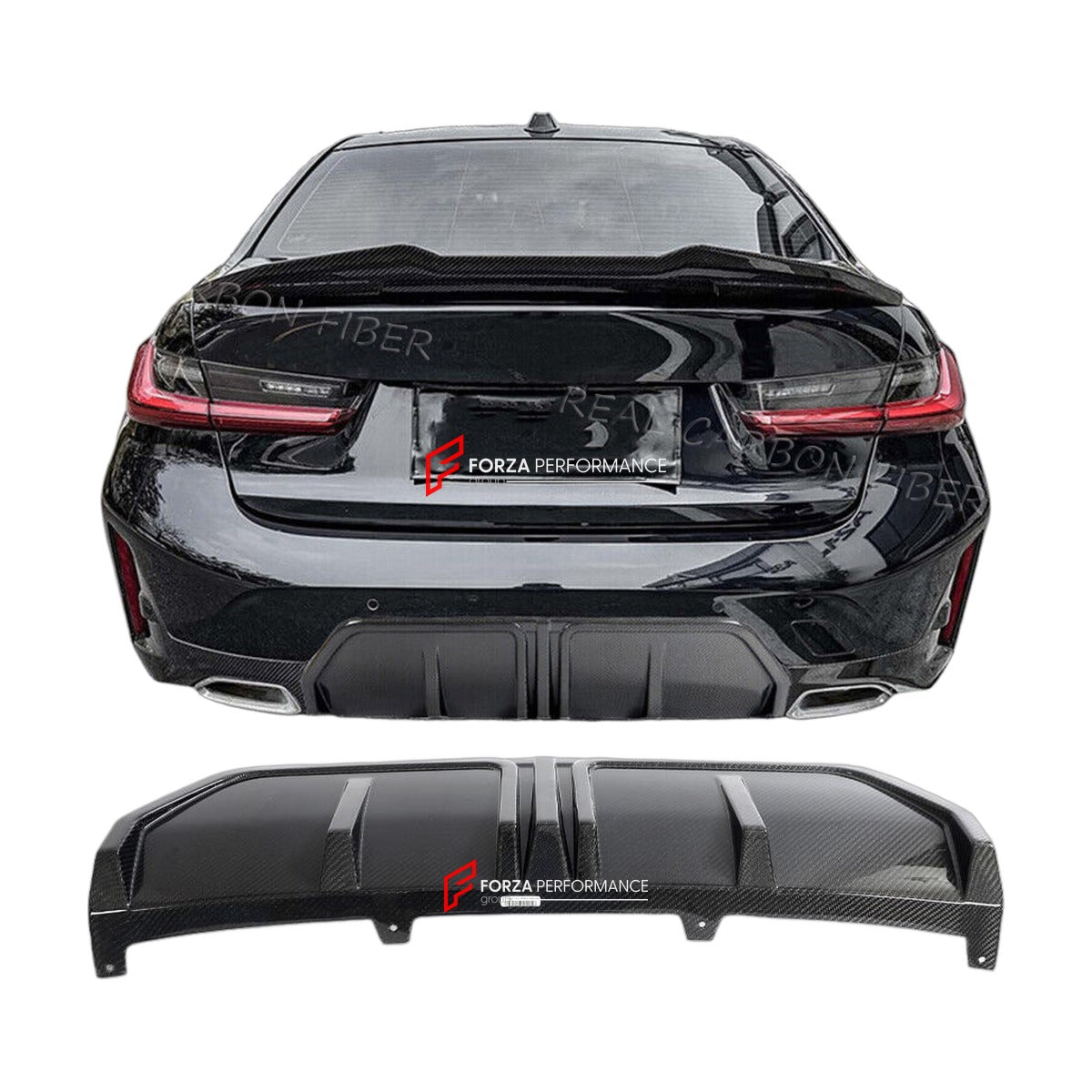 CARBON FIBER REAR DIFFUSER for BMW 3 SERIES G20 G28 320I 330I M SPORT LCI 2022+ FORZA PERFORMANCE Custom Fit
Set includes:

Rear Diffuser
Material: Carbon Fiber

NOTE: Professional installation is required.

Why “Contact Us for Pricing”?
We don’t display fixed prices because our goal is to offer you the most competitive deal possible. Product costs often decrease over time, and by requesting a quote, you’ll receive our most up-to-date price on market.

SECURED PAYMENT METHODS
PayPal (+4.4% fee)
Visa / Maste