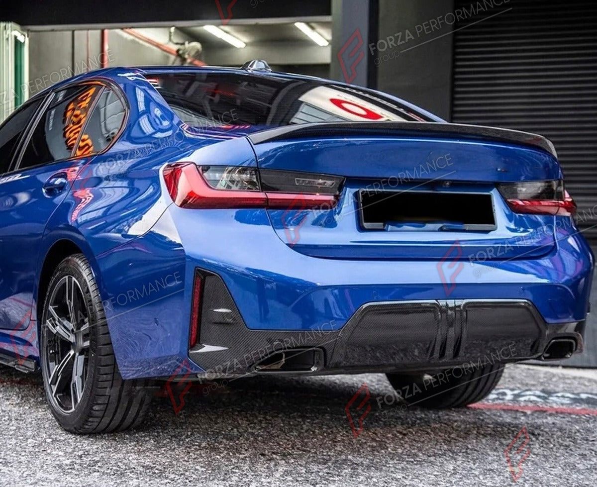 CARBON FIBER REAR DIFFUSER for BMW 3 SERIES G20 G28 320I M340 LCI 2023 - 2025 FORZA PERFORMANCE Custom Fit
Set includes:

Rear Diffuser
Material: Carbon Fiber

NOTE: Professional installation is required.

Why “Contact Us for Pricing”?
We don’t display fixed prices because our goal is to offer you the most competitive deal possible. Product costs often decrease over time, and by requesting a quote, you’ll receive our most up-to-date price on market.

SECURED PAYMENT METHODS
PayPal (+4.4% fee)
Visa / Masterc