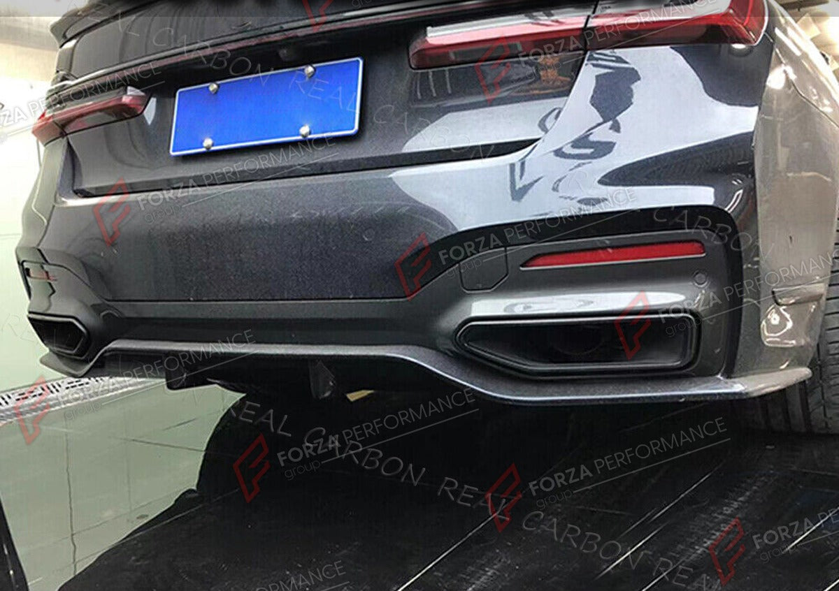 CARBON FIBER REAR DIFFUSER for BMW 7 SERIES G11 M SPORT 740I 750I M760 2019 - 2022 FORZA PERFORMANCE Custom Fit
Set includes:

Rear Diffuser
Material: Carbon Fiber

NOTE: Professional installation is required.

Why “Contact Us for Pricing”?
We don’t display fixed prices because our goal is to offer you the most competitive deal possible. Product costs often decrease over time, and by requesting a quote, you’ll receive our most up-to-date price on market.

SECURED PAYMENT METHODS
PayPal (+4.4% fee)
Visa / Ma
