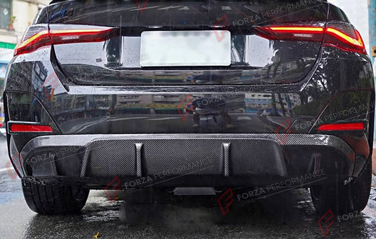 CARBON FIBER REAR DIFFUSER for BMW I4 M50 M SPORT 2022 - 2023 FORZA PERFORMANCE Custom Fit
Set includes:

Rear Diffuser
Material: Carbon Fiber

NOTE: Professional installation is required.

Why “Contact Us for Pricing”?
We don’t display fixed prices because our goal is to offer you the most competitive deal possible. Product costs often decrease over time, and by requesting a quote, you’ll receive our most up-to-date price on market.

SECURED PAYMENT METHODS
PayPal (+4.4% fee)
Visa / Mastercard / American E