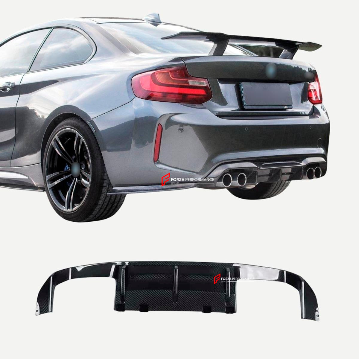 CARBON FIBER REAR DIFFUSER for BMW M2 F87 2016 - 2020
Set includes:

Rear Diffuser
Material: Carbon Fiber

NOTE: Professional installation is required.