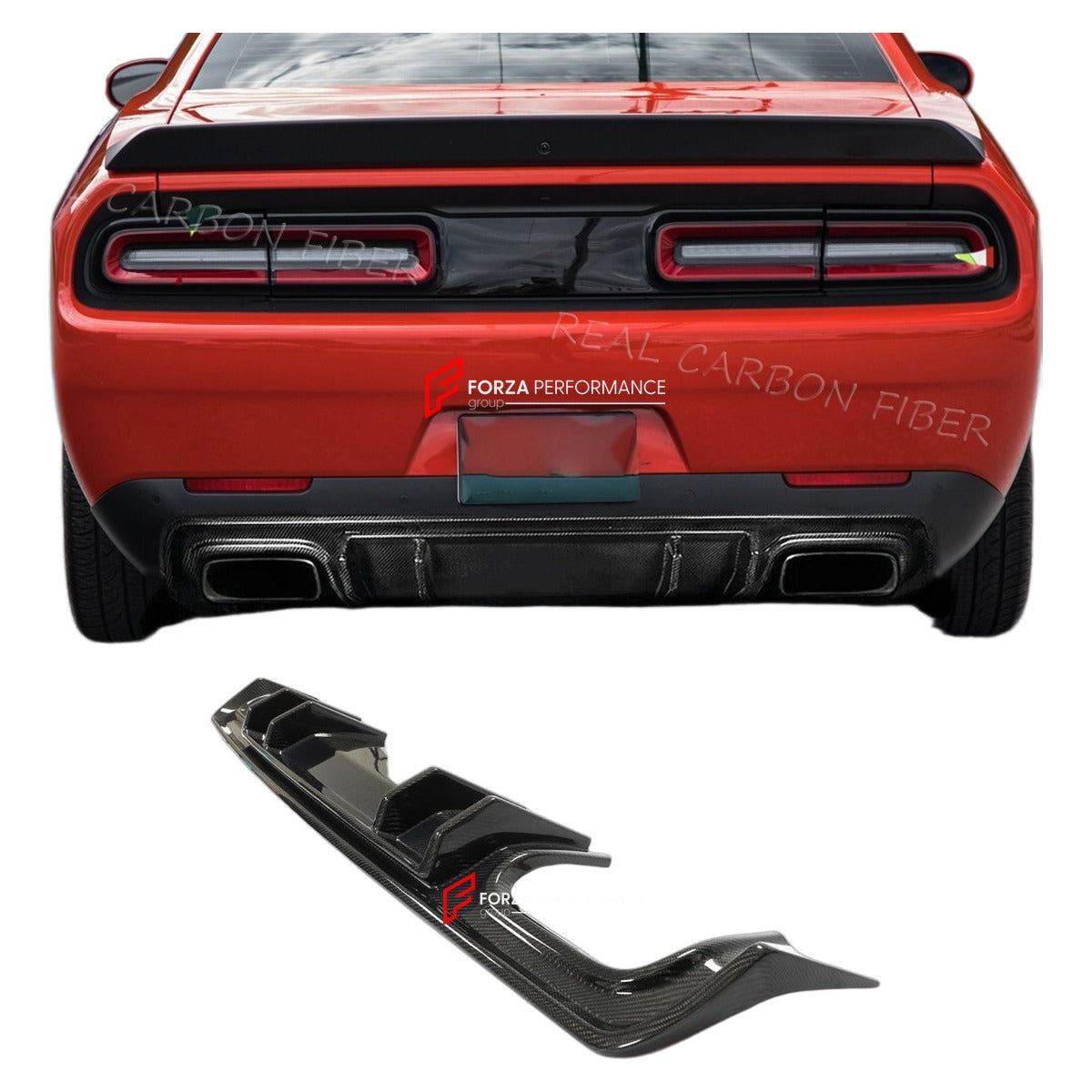 CARBON FIBER REAR DIFFUSER for DODGE CHALLENGER 2015 - 2019 FORZA PERFORMANCE Custom Fit
Set includes:

Rear Diffuser
Material: Carbon Fiber

NOTE: Professional installation is required.

Why “Contact Us for Pricing”?
We don’t display fixed prices because our goal is to offer you the most competitive deal possible. Product costs often decrease over time, and by requesting a quote, you’ll receive our most up-to-date price on market.

SECURED PAYMENT METHODS
PayPal (+4.4% fee)
Visa / Mastercard / American Exp