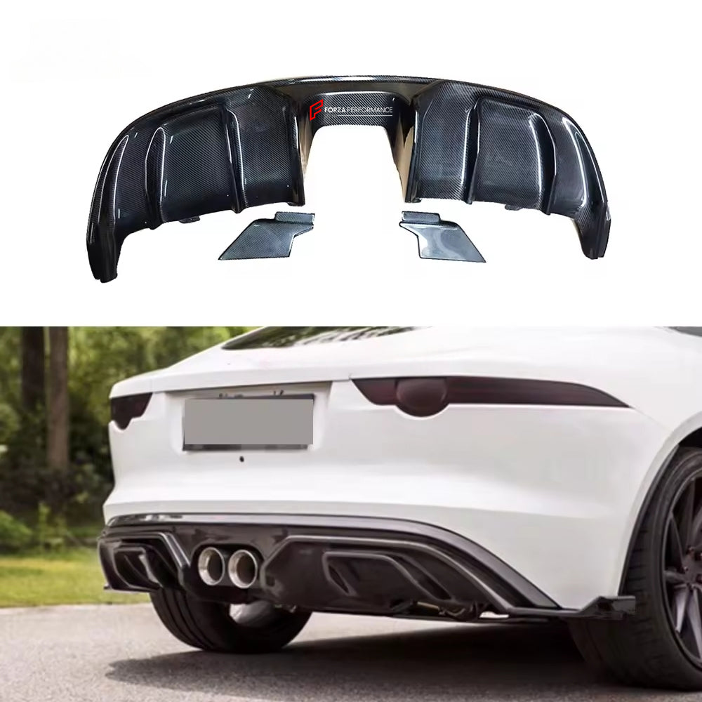 CARBON FIBER REAR DUFFISER for JAGUAR F-TYPE 2015 - 2018
Set includes:

Rear Diffuser

Material: Real Carbon fiber

Note: Professional installation is required