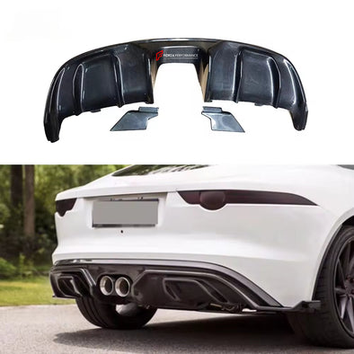 CARBON FIBER REAR DUFFISER for JAGUAR F-TYPE 2015 - 2018
Set includes:

Rear Diffuser

Material: Real Carbon fiber

Note: Professional installation is required