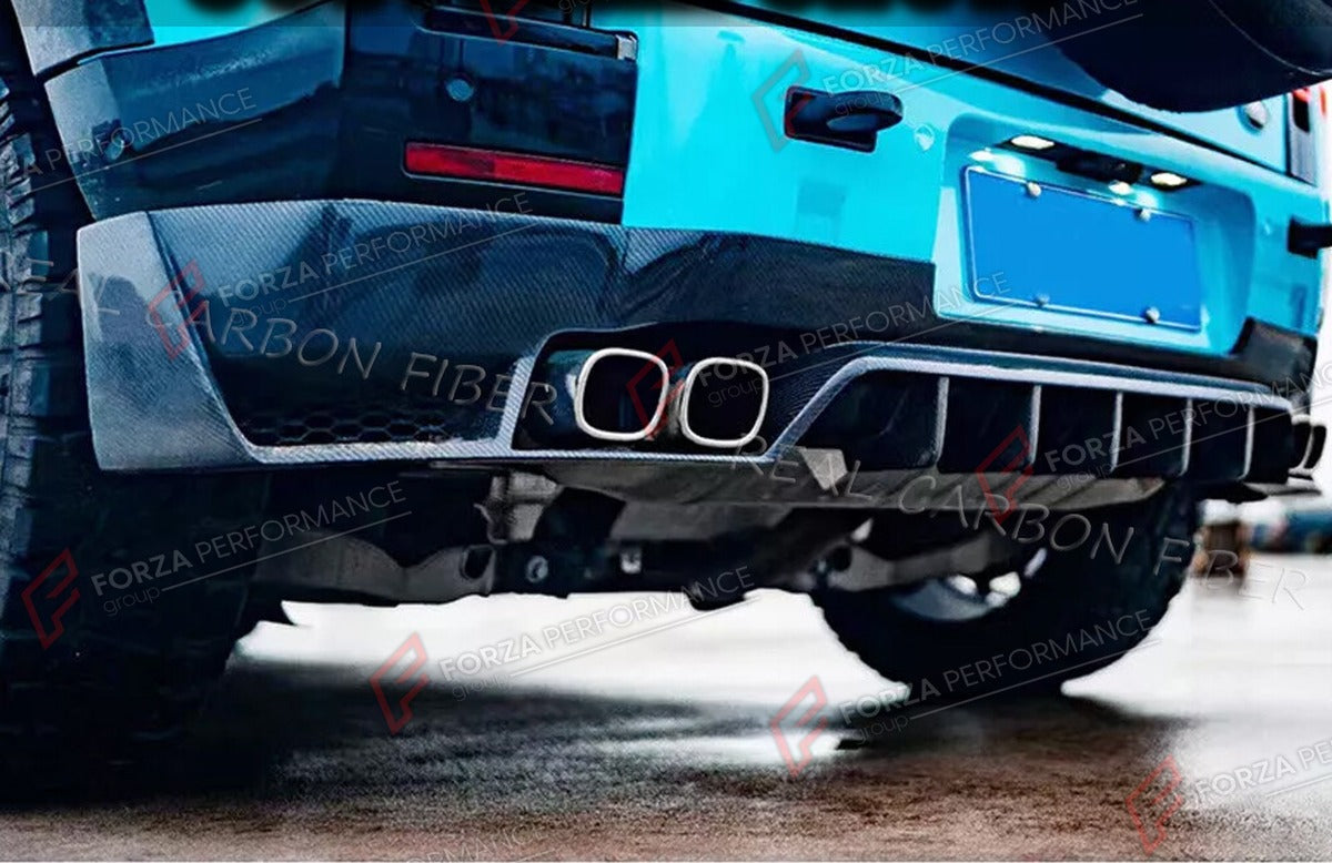 CARBON FIBER REAR DIFFUSER for LAND ROVER DEFENDER 90 110 L663 2020 - 2023 FORZA PERFORMANCE Custom Fit
Set includes:

Rear Diffuser
Material: Carbon Fiber

NOTE: Professional installation is required.

Why “Contact Us for Pricing”?
We don’t display fixed prices because our goal is to offer you the most competitive deal possible. Product costs often decrease over time, and by requesting a quote, you’ll receive our most up-to-date price on market.

SECURED PAYMENT METHODS
PayPal (+4.4% fee)
Visa / Mastercard