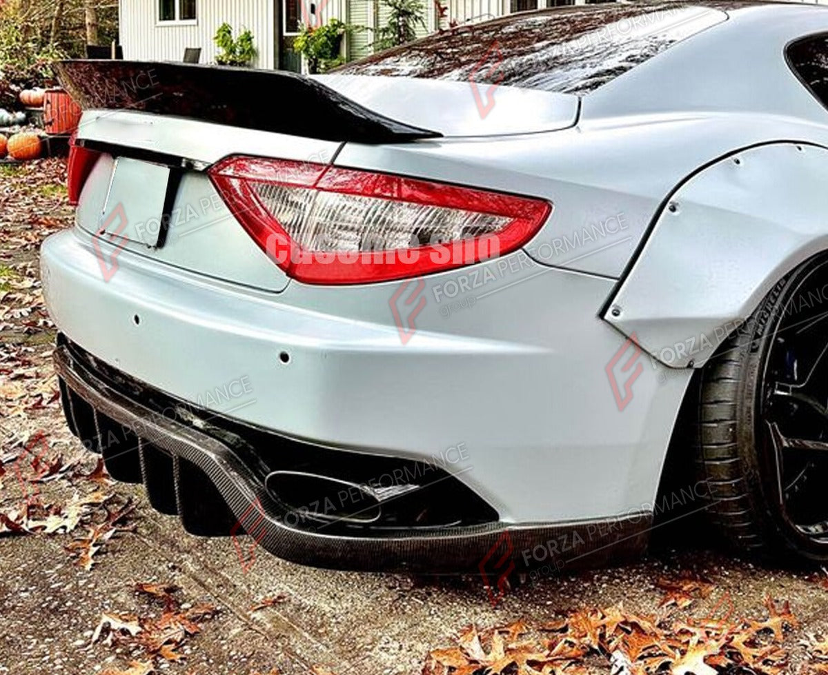 CARBON FIBER REAR DIFFUSER for MASERATI GRANTURISMO 2006 - 2014 FORZA PERFORMANCE Custom Fit
Set includes:

Rear Diffuser
Material: Carbon Fiber

NOTE: Professional installation is required.

Why “Contact Us for Pricing”?
We don’t display fixed prices because our goal is to offer you the most competitive deal possible. Product costs often decrease over time, and by requesting a quote, you’ll receive our most up-to-date price on market.

SECURED PAYMENT METHODS
PayPal (+4.4% fee)
Visa / Mastercard / American