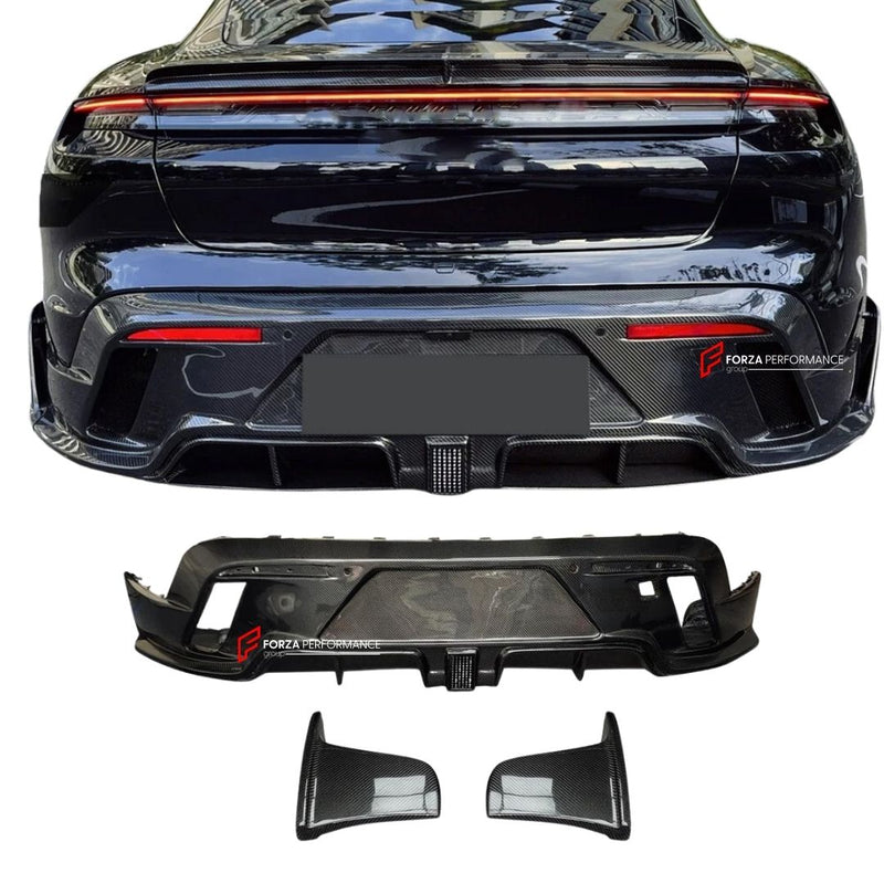 CARBON FIBER REAR DIFFUSER for PORSCHE TAYCAN TURBO S 2019 - 2024
