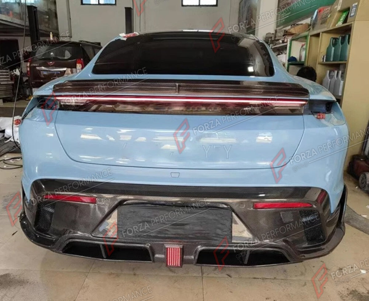 CARBON FIBER REAR DIFFUSER for PORSCHE TAYCAN TURBO S 2019 - 2024 FORZA PERFORMANCE Custom Fit
Set includes:

Rear Diffuser
Material: Carbon Fiber

NOTE: Professional installation is required.

Why “Contact Us for Pricing”?
We don’t display fixed prices because our goal is to offer you the most competitive deal possible. Product costs often decrease over time, and by requesting a quote, you’ll receive our most up-to-date price on market.

SECURED PAYMENT METHODS
PayPal (+4.4% fee)
Visa / Mastercard / Americ
