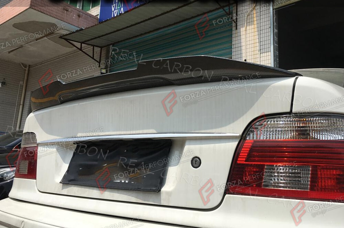 CARBON FIBER REAR SPOILER for BMW 5 SERIES E39 525I 528I 530I 1996 - 2003 FORZA PERFORMANCE Custom Fit
Set includes:

Rear Spoiler
Material: Carbon Fiber

NOTE: Professional installation is required.

Why “Contact Us for Pricing”?
We don’t display fixed prices because our goal is to offer you the most competitive deal possible. Product costs often decrease over time, and by requesting a quote, you’ll receive our most up-to-date price on market.

SECURED PAYMENT METHODS
PayPal (+4.4% fee)
Visa / Mastercard /