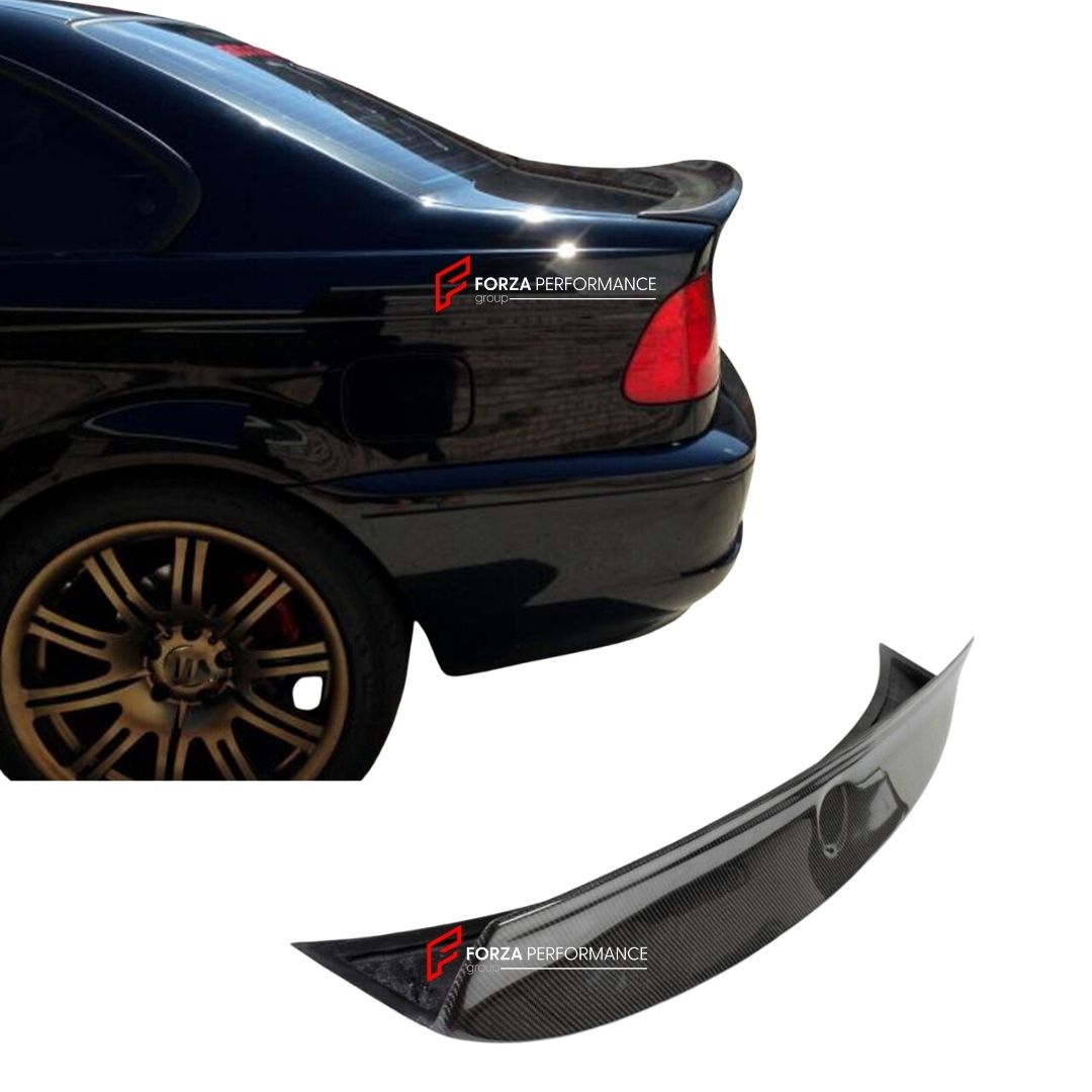 CARBON FIBER REAR SPOILER for BMW M3 E46 COUPE 1998 - 2005 FORZA PERFORMANCE Custom Fit
Set includes:

Rear Spoiler
Material: Carbon Fiber

NOTE: Professional installation is required.

Why “Contact Us for Pricing”?
We don’t display fixed prices because our goal is to offer you the most competitive deal possible. Product costs often decrease over time, and by requesting a quote, you’ll receive our most up-to-date price on market.

SECURED PAYMENT METHODS
PayPal (+4.4% fee)
Visa / Mastercard / American Expre